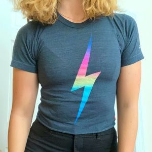 Rainbow Lightning Crop Top